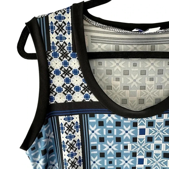 GREAT NORTHWEST INDIGO NWOT SLEEVELESS MAXI DRESS NAVY BLUE WHITE AQUA | MEDIUM - Picture 5 of 10